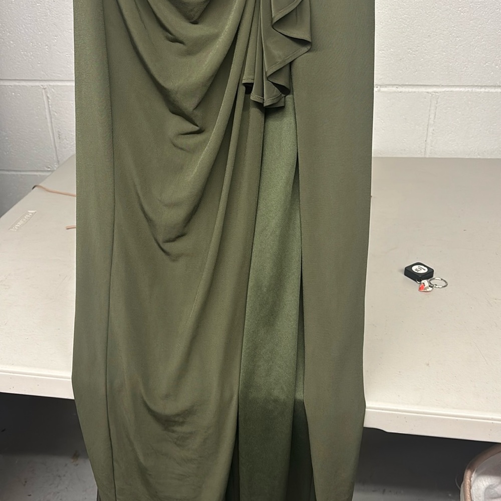 Sz M RTR 
Katie May
Willow Gown Olive Corset Floor Length Dress Lace ruffle slit - Picture 7 of 9